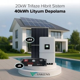 20 Kw Trifaze Hibrit Hazır Solar Paket (Sistem 3) Lexron